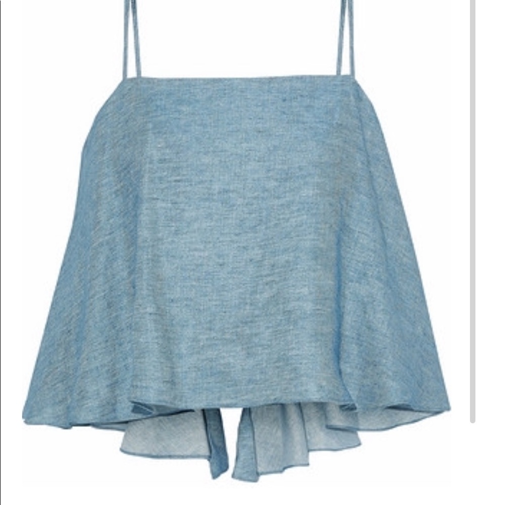 Milly Laurel Chambray Tie Back Top Size L